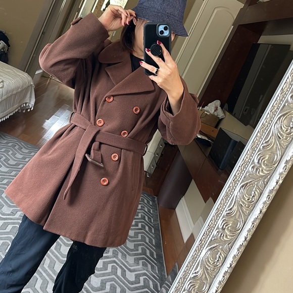 - j.jong garment brown wool coat - Picture 1 of 9